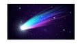 Colorful Comet in Starry Space Vector Illustration Royalty Free Stock Photo