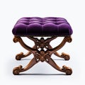 Stunning Velvet Victorian Foot Stool: Hyper-realistic 8k Folding Chair Royalty Free Stock Photo