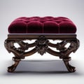 Stunning Velvet Victorian Foot Stool: Hyper-realistic 8k Image