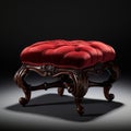 Stunning Velvet Victorian Foot Stool With Hyperrealistic Details