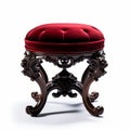 Stunning Velvet Victorian Foot Stool With Red Velvet Seat Royalty Free Stock Photo