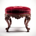 Stunning Velvet Victorian Foot Stool With Red Velvet Seat Royalty Free Stock Photo