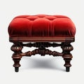 Stunning Velvet Victorian Foot Stool With Hyper-realistic Details Royalty Free Stock Photo