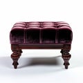 Stunning Velvet Victorian Foot Stool With White Background Royalty Free Stock Photo