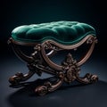Stunning Velvet Victorian Foot Stool With Hyper-realistic Details Royalty Free Stock Photo