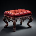 Stunning Velvet Victorian Foot Stool With Elaborate Detail Royalty Free Stock Photo