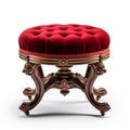 Stunning Velvet Victorian Foot Stool - Hyper-realistic 8k Table Image Royalty Free Stock Photo