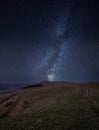 Vibrant Milky Way composite image over landscape of Beautiful co Royalty Free Stock Photo