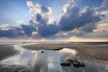 Stunning vibrant sunset landscape over Dunraven Bay in Wales