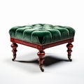 Stunning Victorian Velvet Upholstered Ottoman For Shelf Photography