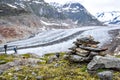 Stunning view of Aletsch glacier, the largest glacier in the European Alps, located in the Bernese Alps in Switzerland.