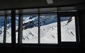 Stunning view of Aletsch glacier from window Royalty Free Stock Photo