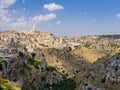 Ancient town of Matera and its spectacular canyon, Basilicata region, southern Italy Royalty Free Stock Photo