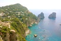 Stunning view of Capri island in a beautiful summer day with Far Royalty Free Stock Photo