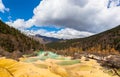 Stunning view of colorful ponds in Huanlong national park