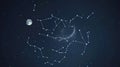 Stunning view of constellations under a bright full moon in a clear night sky. Generative AI Royalty Free Stock Photo