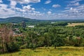 Stunning view from Devinska Kobyla. Ruins of castle Devin near Bratislava from the rocks to Devinska Kobyla.