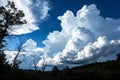 Dramatic white clouds over deep blue sky Royalty Free Stock Photo