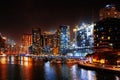 Stunning view of Dubai Marina at night Royalty Free Stock Photo