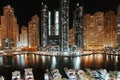 Stunning view of Dubai Marina at night Royalty Free Stock Photo