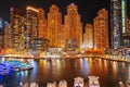 Stunning view of Dubai Marina at night Royalty Free Stock Photo