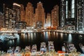 Stunning view of Dubai Marina at night Royalty Free Stock Photo