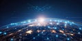 Global Network Connection with Digital Data Points and Earth Royalty Free Stock Photo