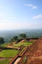 Stunning view of forest and mountains from top of Lions Rock Sigiriya Sri Lanka