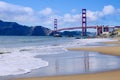 Stunning view of the Golden Gate Bridge from Baker Beach, San Francisco, California, USA Royalty Free Stock Photo