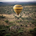 Hot Air Balloon Over Serengeti Migration