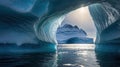 Stunning Antarctic Ice Cave with Sunlight Royalty Free Stock Photo