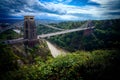 Stunning view of the iconic Clifton Suspension Bridge spanning the River Avon in Bristol Royalty Free Stock Photo