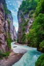 Stunning view inside the Aare Gorge in Hasli valley near Meiringen, Canton Bern, Switzerland