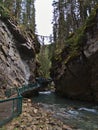 Stunning view of Johnston Canyon, Banff National Park, Alberta, Canada in the Rocky Mountains. Royalty Free Stock Photo