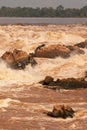 Stunning view of the Khone Phapheng Falls overflow in rain season Royalty Free Stock Photo