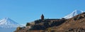 Stunning view of Khor Virap an Armenian monastery and the Ararat peak in Armenia