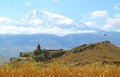 Stunning View of Khor Virap Monastery with Mount Ararat in Background, Pokr Vedi village, Armenia Royalty Free Stock Photo