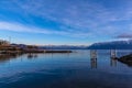 Stunning view of lake Leman at Lausanne Royalty Free Stock Photo