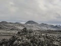 Black dunes and lava field in Kverkfjoll, Highlands of Iceland, Europe