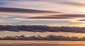 Dramatic Lenticular Clouds at Sunset, Atmospheric Sky Royalty Free Stock Photo