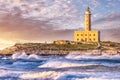 Stunning view on Lighthouse of Vieste, rising on the isle of Santa Eufemia Royalty Free Stock Photo