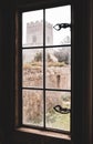 Stunning view of a majestic old castle from a window.