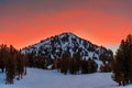 Stunning View of Mammoth Ski Resort at Sunset Royalty Free Stock Photo