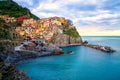 Manarola village in Cinque Terre National Park, beautiful cityscape with colorful houses and sea, Liguria region of Italy Royalty Free Stock Photo