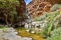 Stunning view of Meiringspoort Waterfall in the Swartberg Mountain range near De Rust, Klein Karoo, South Africa.