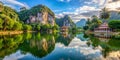 Stunning view of Mirror Lake at Ipoh Perak Malaysia AI-Created Content