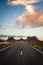 Stunning view of Monument Hill at sunset, located in Monument Valley.