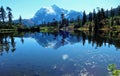 Stunning view of Mount Shuksan and its reflection in Picture Lake Royalty Free Stock Photo