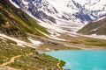 Beautiful view of mountainous lake Saiful Muluk in Naran Valley, Mansehra District, Khyber-Pakhtunkhwa, Northern Areas of Pakistan Royalty Free Stock Photo