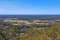 Stunning view from Mt Coochin in the Glasshouse Mountains down to the ocean Royalty Free Stock Photo